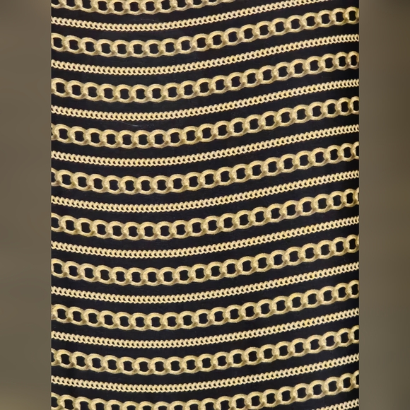 Michael Kors Black Chains Links Print Boat Neck Short Sleeve Large - Picture 7 of 10